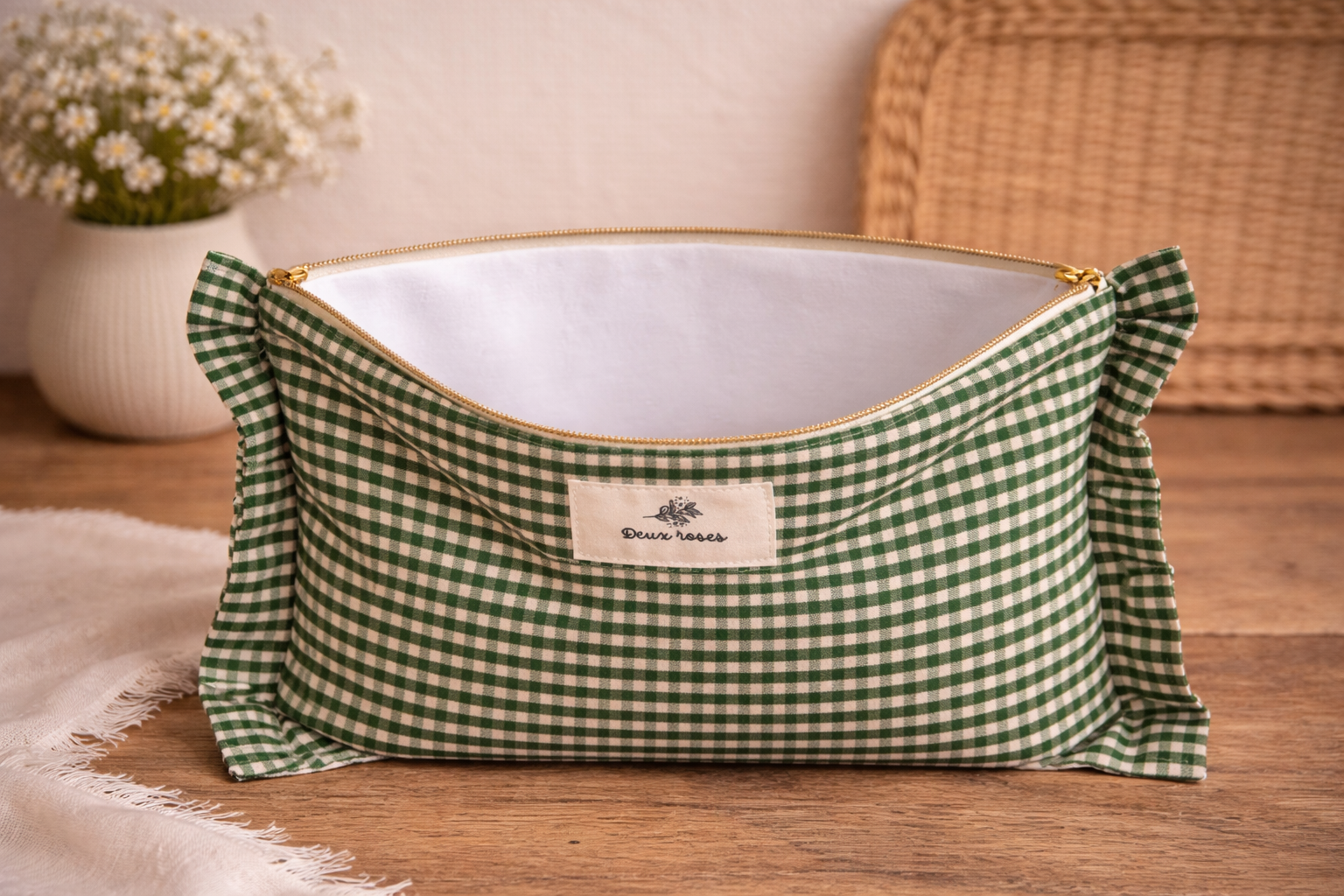 Pochette vichy verte