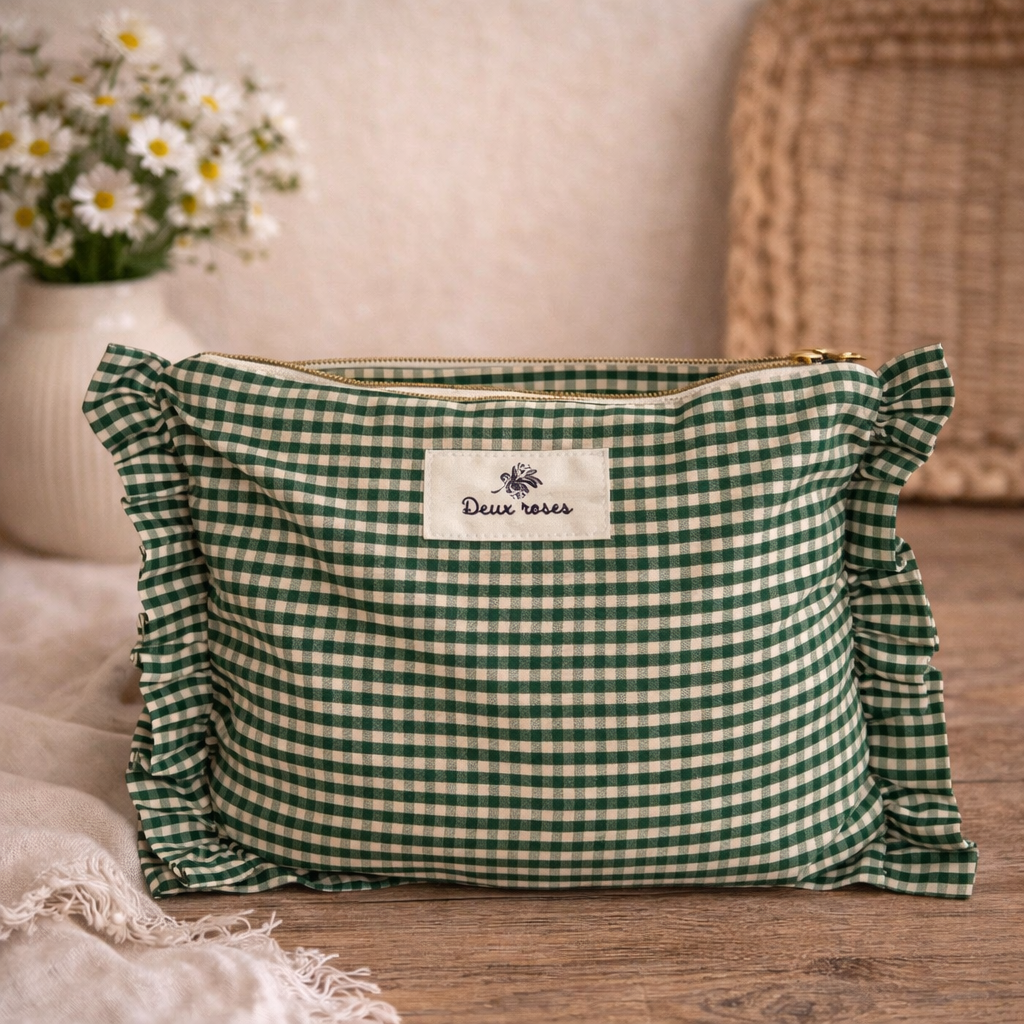 Pochette vichy verte