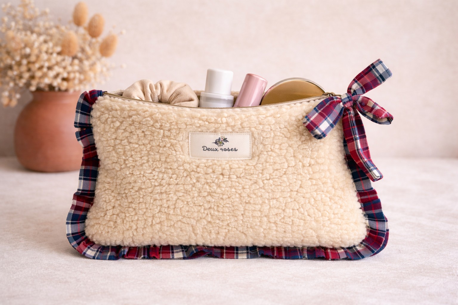 Pochette Teddy rouge et bleu