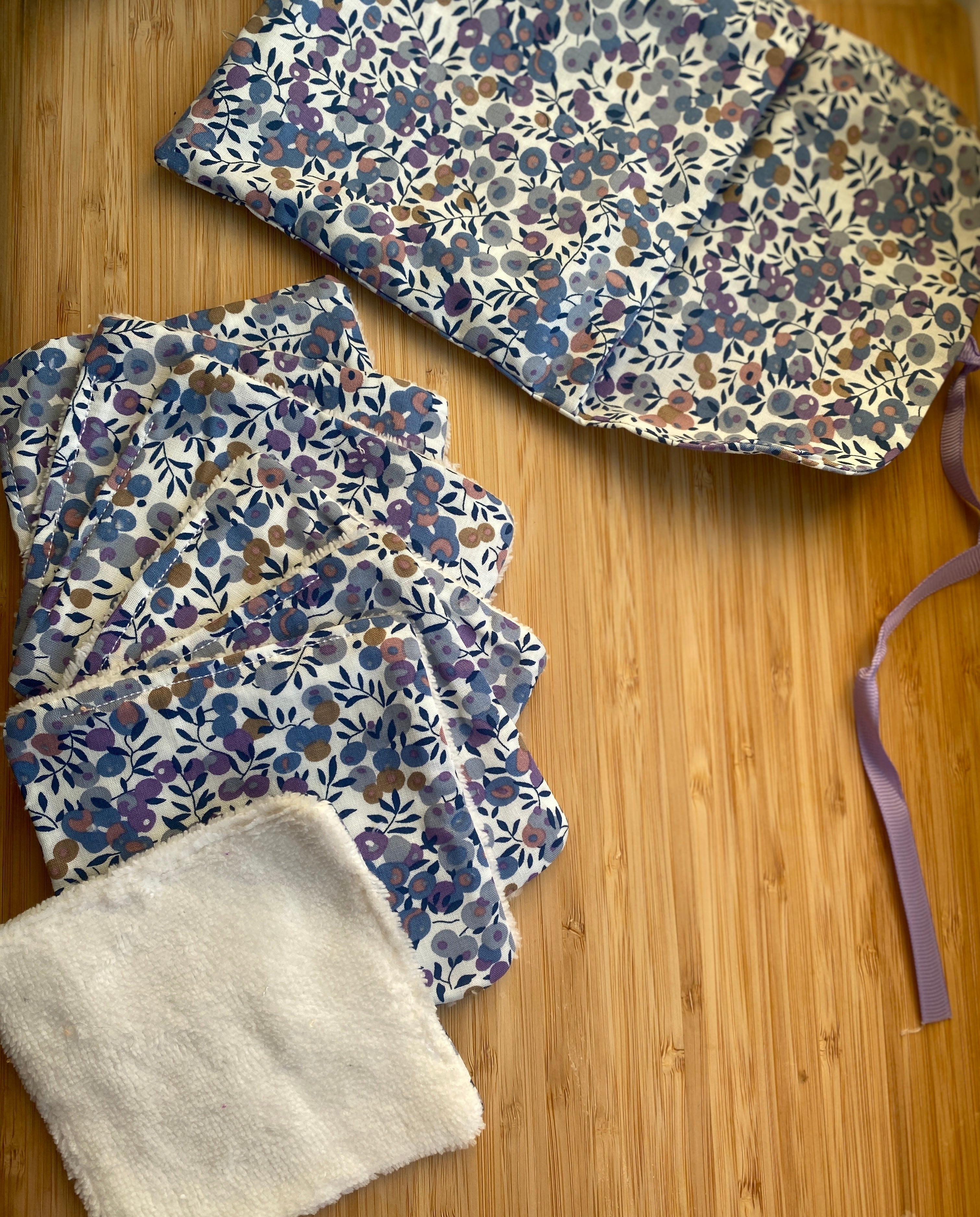 Pochette & cotons démaquillants réutilisables