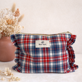 Pochette Vichy rouge et bleu